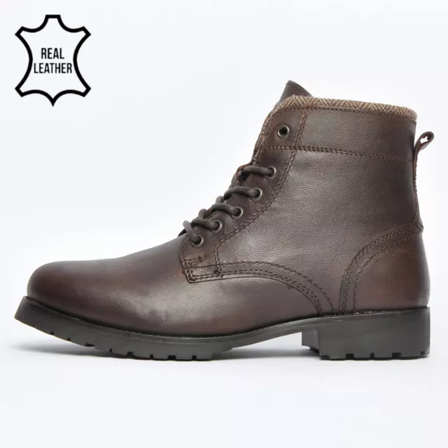 Oaktrak Bates by Red Tape Mens Leather Urban Ankle Fashion Military Boots Brown