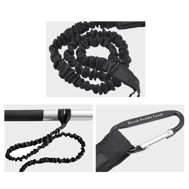 Lot De 2 Leash Pour Kayak/pagaie - Longueur 150-210 Cm - Mousquetons Inclus - Pour Fixer Pagaie Au Bateau Ou Gilet