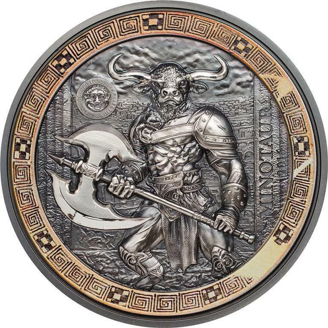 Palau 2016 10$ Mythical Creatures Minotaur 2 Oz silber Münze .999 antique finish