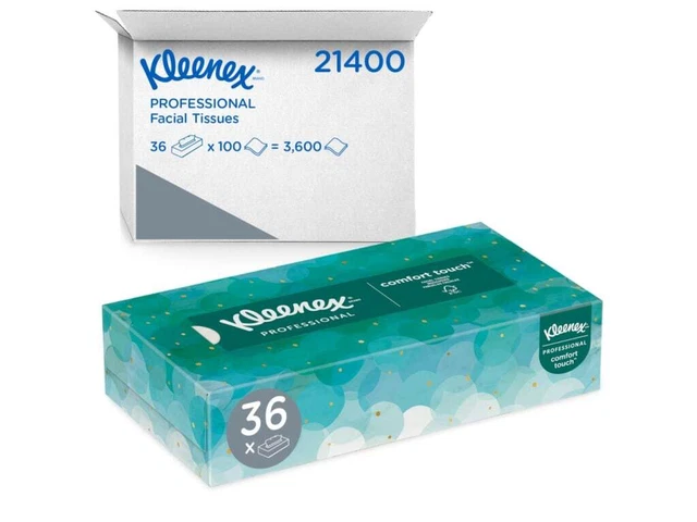 Kimberly-Clark 21400 - Kleenex Facial Tissue, Flat Box, 8.3'x7.8', 2-ply, 100 Sh