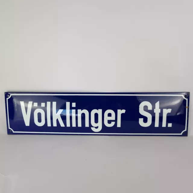 Völklinger Str. Saar antikes Emailleschild Emailschild enamel sign plaque Email