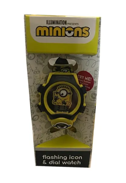 NEW Minions Flashing Icon & Dial LCD Watch