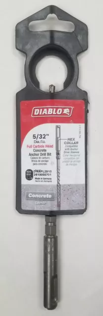 Diablo DMAPL2910 SDS-Plus Carbide Concrete Anchor Bit, 5/32" x 3-1/2" x 6"