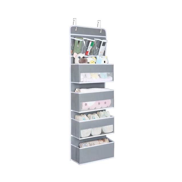 Univivi Door Hanging Organizer Nursery Closet Cabinet Baby Storage with 4 Lar...