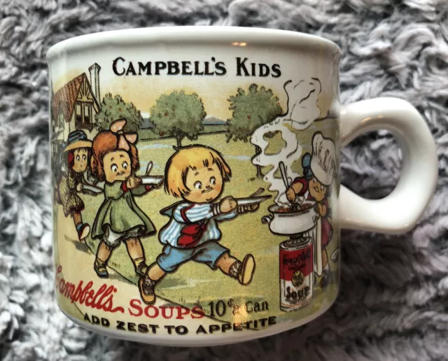 Campbell’s Soup Kids 1994 Soup Mug "Replica 1910 Souvenir Postcard"  By Westwood