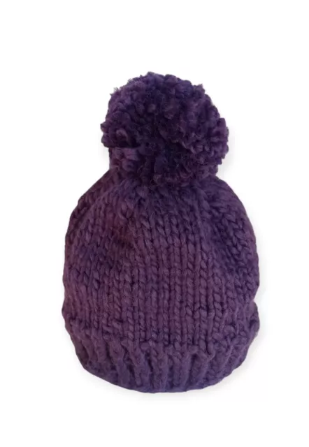 Cappello adulto in misto lana con pon pon fatto a mano. Berretto Cuffia Neve