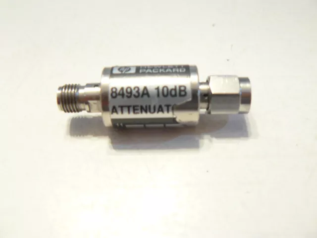 AGILENT HP 8493A COAXIAL FIXED ATTENUATOR 10DB DC TO 12.4 GHz SMA MALE FEMALE