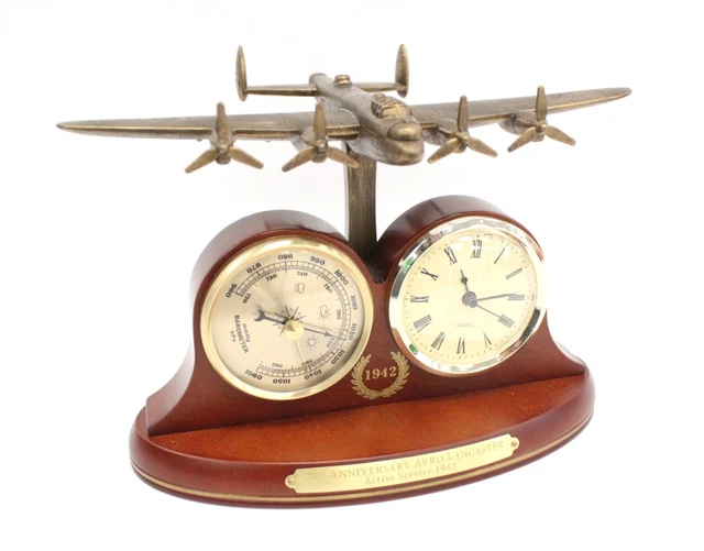 BRADFORD EXCHANGE 70TH Anniversary Lancaster Bomber Clock Mantle ...