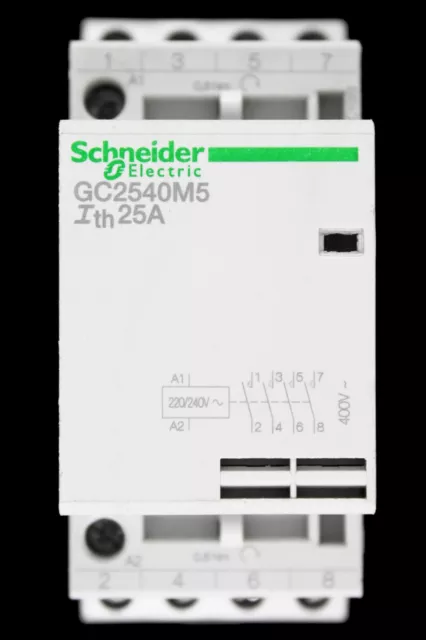 Schneider 25 Amp Four Pole No Contactor 220/240V Coil Gc2540M5