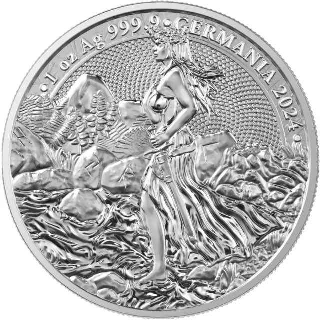 2024 Germania Mint Lady Germania 1 oz Silver BU Coin in capsule Mintage 15000