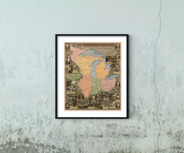 MAP OF OLD Northwest Territory | Vintage Old Northwest Territory Map