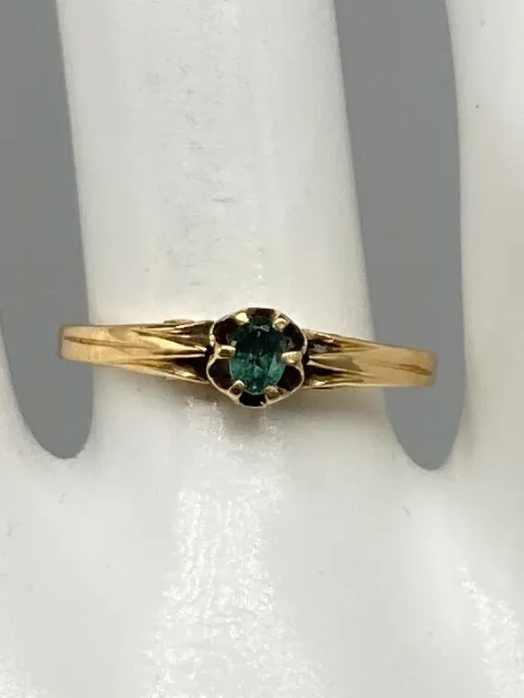 Vintage 1930s DECO $3000 .40ct Natural Alexandrite 14k Yellow Gold Band Ring