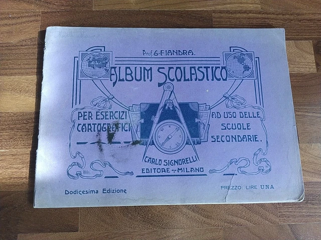 Cartografia Antico Album Disegno Cartine Geografiche Prof. G.fiandra Scuola