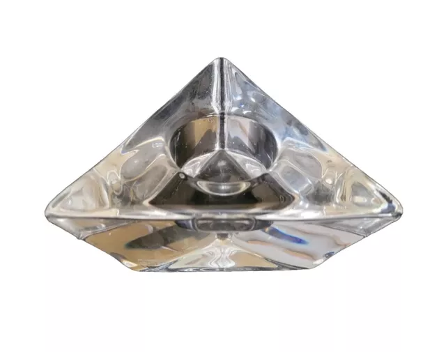 Orrefors Sweden Triangle Crystal Art Glass Votive Candle Holder