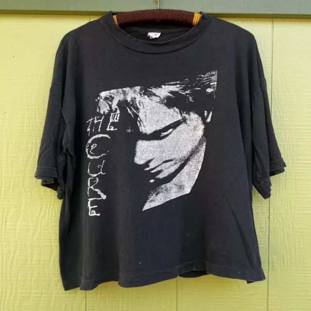 Vintage 80s/90s The Cure Original England Concert T Shirt Goth Post Punk L Crop