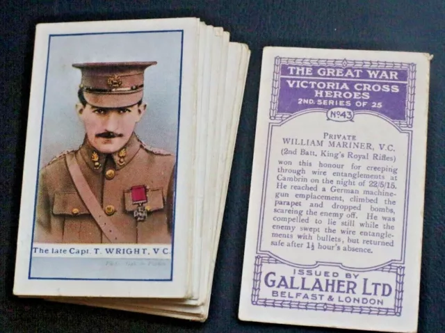 THE GREAT WAR VICTORIA CROSS HEROES , 2nd , 1915 , GALLAHER CIGARETTE CARDS