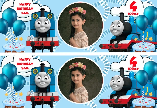 PERSONALISED THOMAS BIRTHDAY Banner X2 Photo Paper Wall Art Large Tank ...