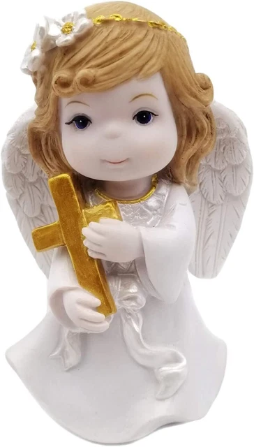 Comfy Hour Faith and Hope Collection Brown Hair Praying Girl Angel and Cross Fig