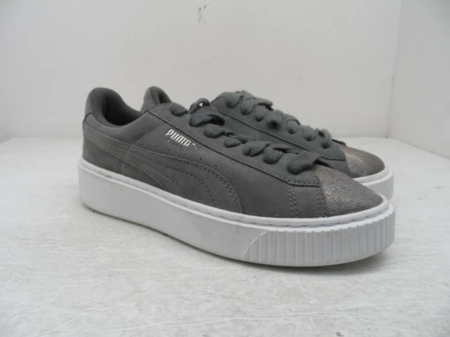 PUMA WOMEN S SUEDE Platform LunaLux 366111 01 Smoked Pearl Size 7M