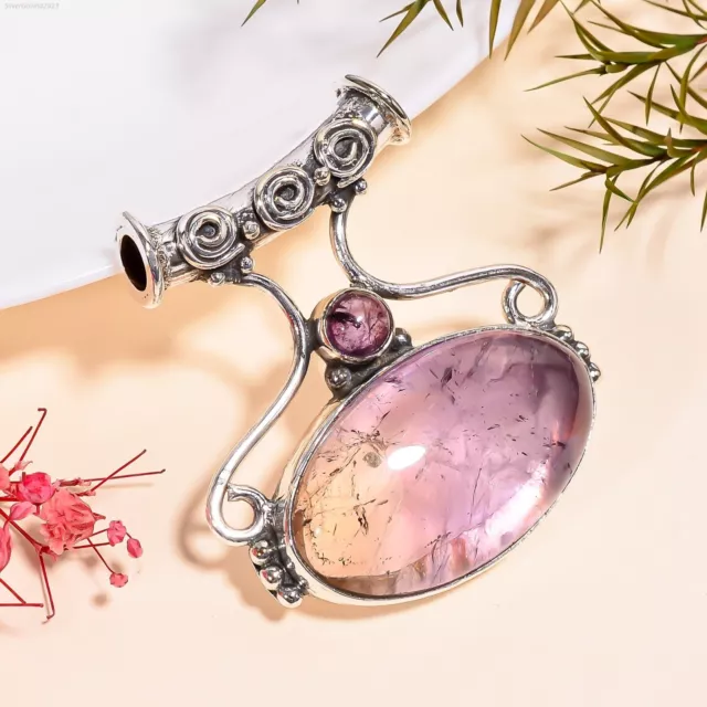 Ametrine Gemstone Pendant 925 Sterling Silver Handmade Gorgeous Gift PG576