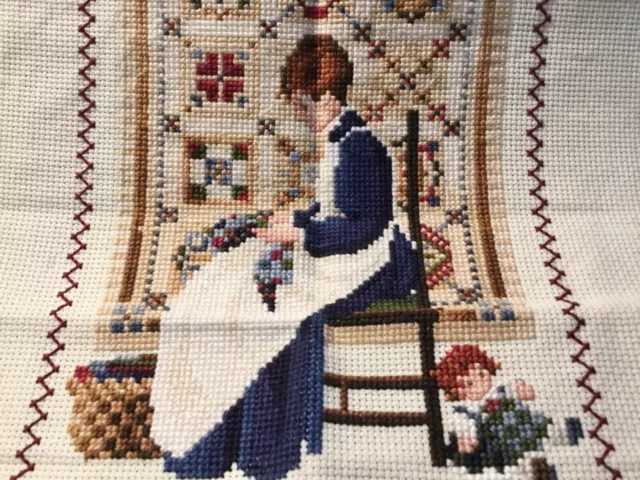 Vintage Cross Stitch Complete Lady/Quilting