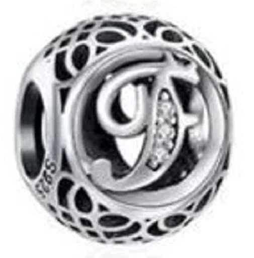 New Pandora Vintage Sterling Silver Authentic Letter F Charm Bead