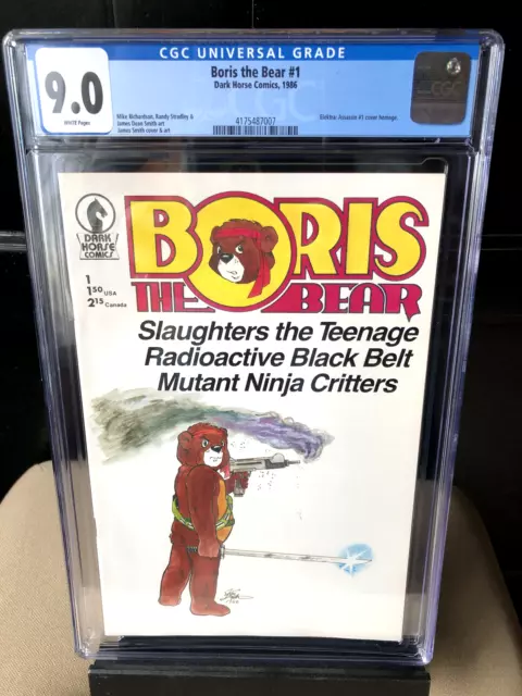 🔥🔑 Boris the Bear #1 CGC 9.0 1986 - Elektra: Assassin #1 homage white pages 🔑