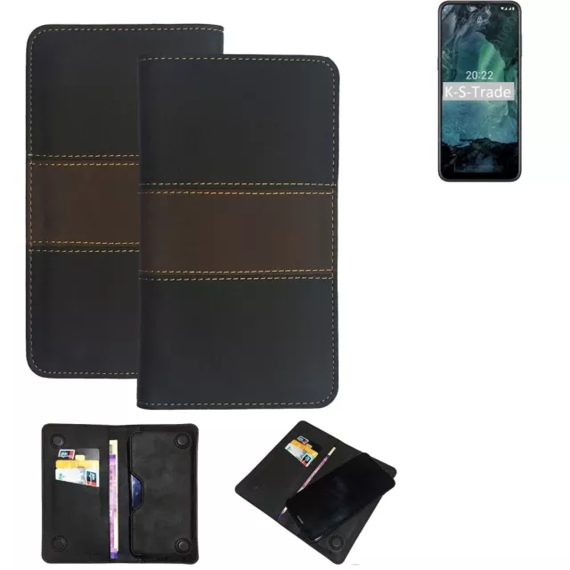 Wallet Case für Nokia G21 Schutz Hülle + Handy Tasche Braun Booklet Snap Case