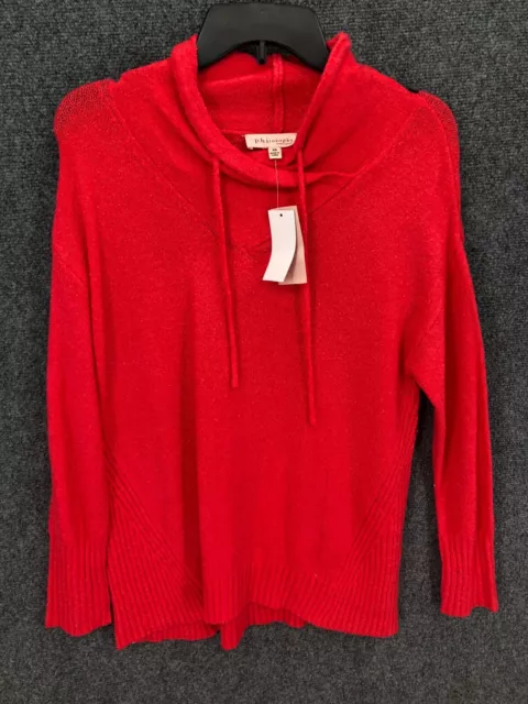 Philosophy Womens XS Red Long Sleeve Cowl Neck Sweater