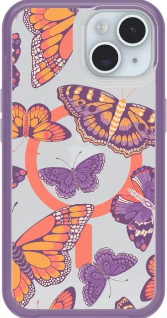 OtterBox Symmetry MagSafe Case for iPhone 15 / 14 / 13 | Butterfly Flutter | New