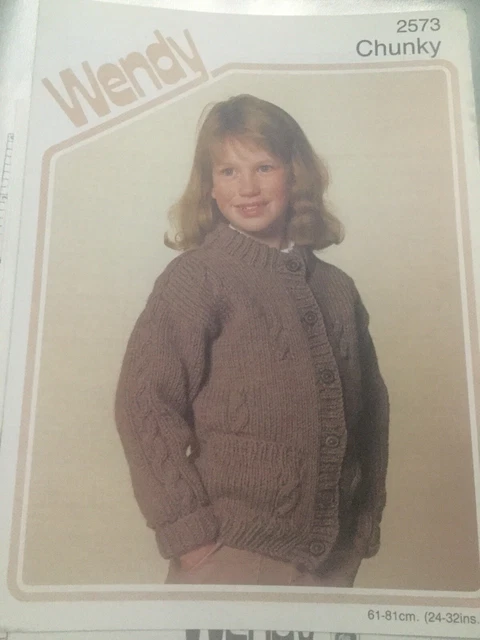 Chaqueta para niños Wendy Grunky folleto de punto 2573 usada C92