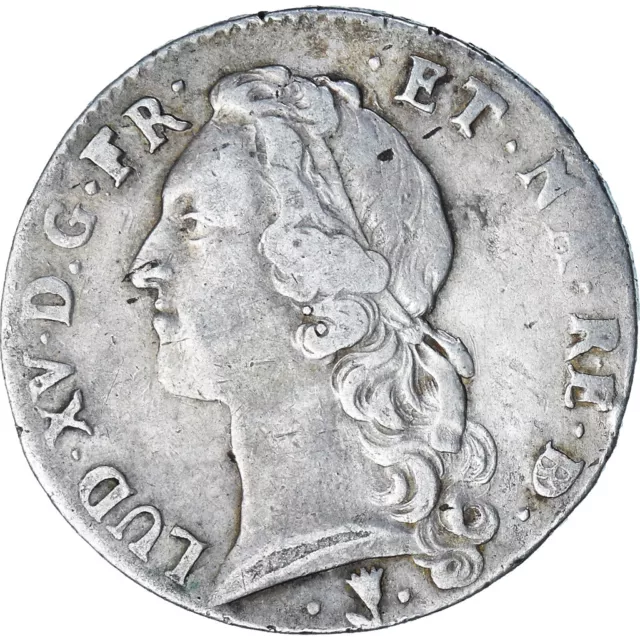 [#1179340] France, Louis XV, Écu de Béarn au bandeau, 1756, Pau, TB+, Argent