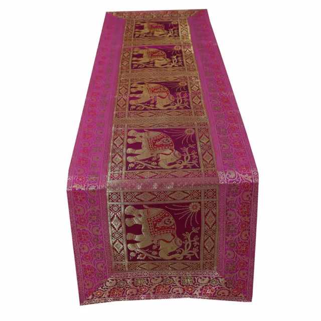 Traditional Indian Vintage Silk Table Cloth Vintage Table Runner Mat Cover Decor