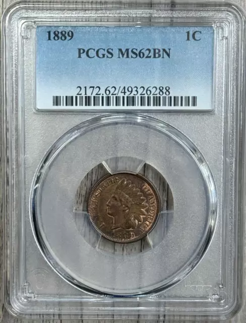 1889 Indian Head 1 Cent PCGS MS 62 Brown, High Grade Coin