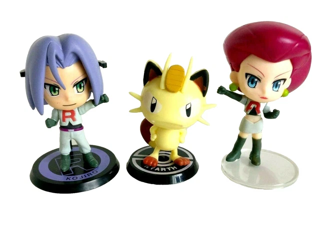 Grande Figurine Pokémon Team Rocket - Jessie, James Et Miaouss - 38 Cm - PVC - NEUVE