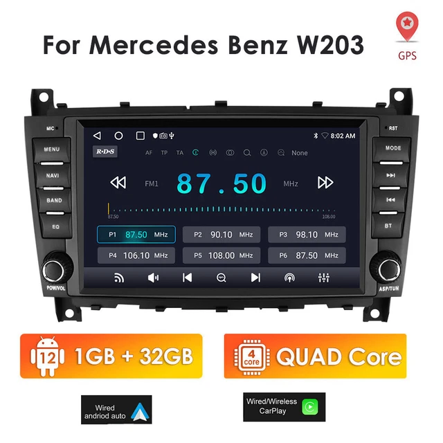 For Mercedes Benz C Class W203 W209 Android Car Stereo Radio GPS Carplay 32GB BT