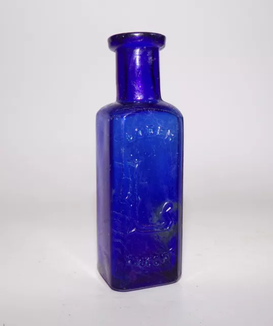 Cobalt Blue LODER DRUGGIST Bottle - Maybe Loder's Drug Store Philadelphia Pa.