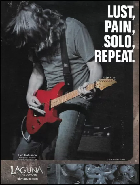 Ben Robinson (guitarist) Laguna electric guitar advertisement 2010 ad print
