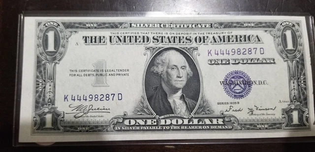 Series 1935 B Blue Seal $1.00 One Dollar Silver Certificate Note Crisp