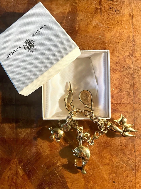 Bracelet Plaque Or Femme - Bijou Fantaisie Vintage Qualité, Marque Burma Vintage Paris, Occasion