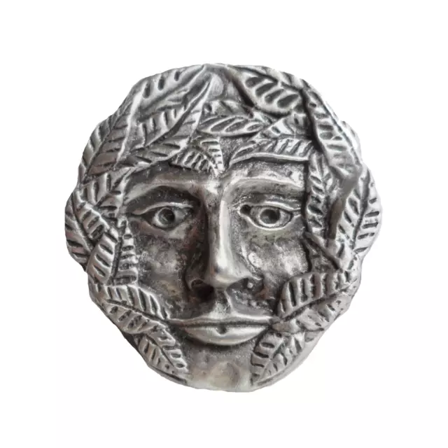 The Green Man Pewter Brooch