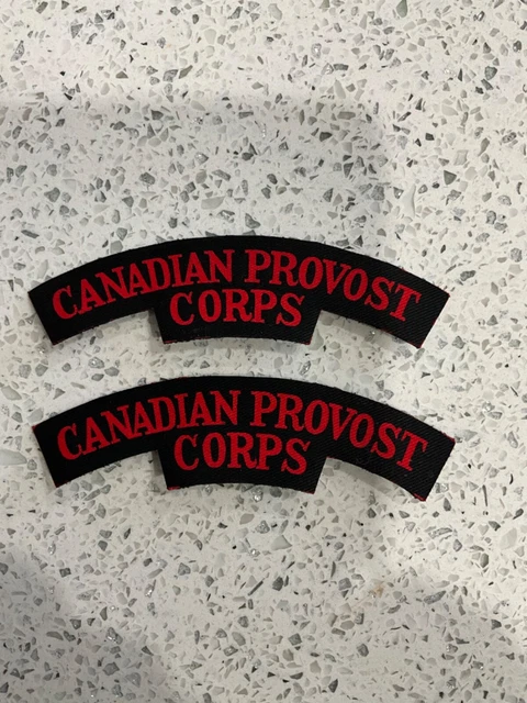 WW2 Canadian Canvas Provost Corps shoulder titles