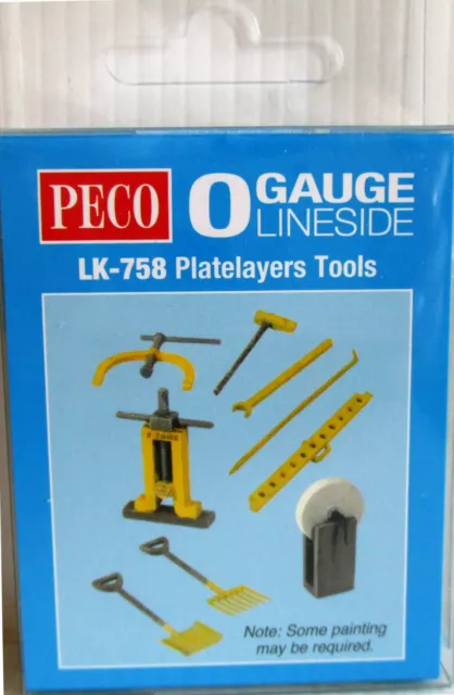 Peco LK-758 - Railway Platelayers Tools Set Plastic 0 Gauge Kit - 1st Class Post