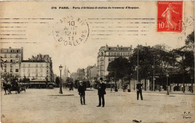 CPA Paris 14th PARIS, Porte d'Orléans and Arpajon tram station (310857)