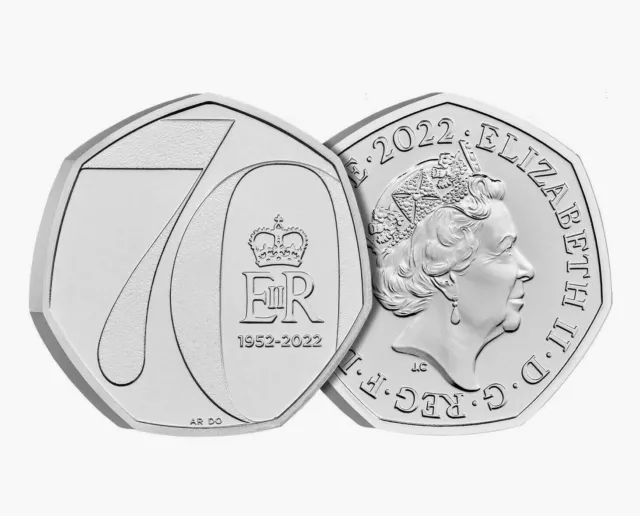 2022 Queens Platinum Jubilee 50P Coin Unc Last Commemrative Coin