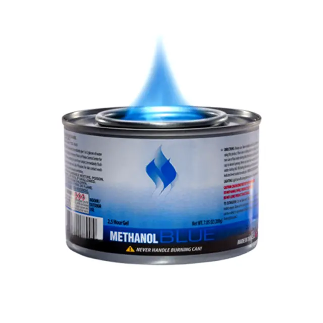 Methanol Blue Gel 7oz Cooking Fuel, 2.5hr Buffet Food Warmer Chafing Burner Can