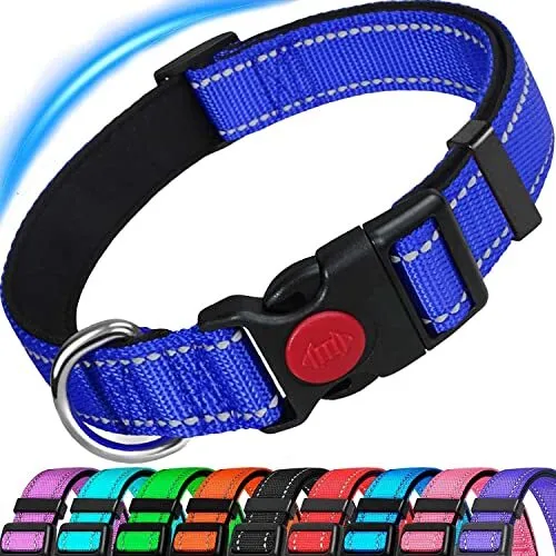ATETEO Reflective Dog Collar with Safety Locking Buckle and Soft Neoprene Pad...