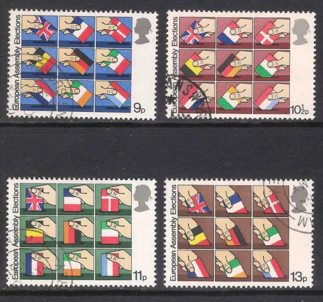 GB 1979 sg1083-86 First Direct Elections To European Assembly Flag Set Fine Used