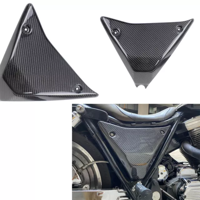 Black 100% Carbon Fiber FXR FXRS Side Covers for Harley 1340 FXRT Super Glide