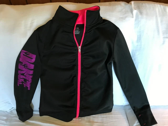 New~ Girls Black DANCE Jacket  DUODRY~ Pink  Trim ~ Size L (10-12) by Champion